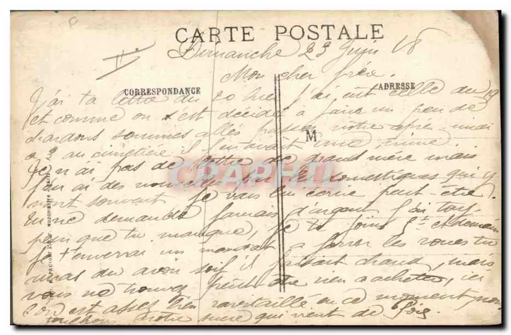 Generäle Joffre und Maunoury am Front — REGION DES NORDEN — J. Courcier, 8, rue Simon-Je-Franc, Paris - Rückseite