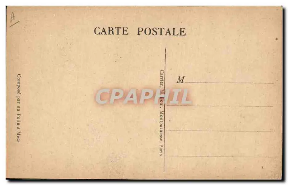 Zwei Porträts von französischen Staatschefs — G. Clémenceau und ein anderer Mann — unter der Dreifarbigen Flagge — Verleger: Cartier, 38 boulevard Monpoumousse, Paris - Rückseite