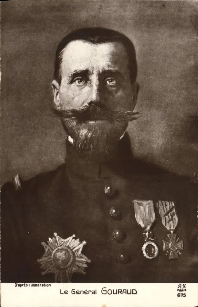O Geral Gouraud — retrato militar — editor AN Paris, n° 675 - Frente