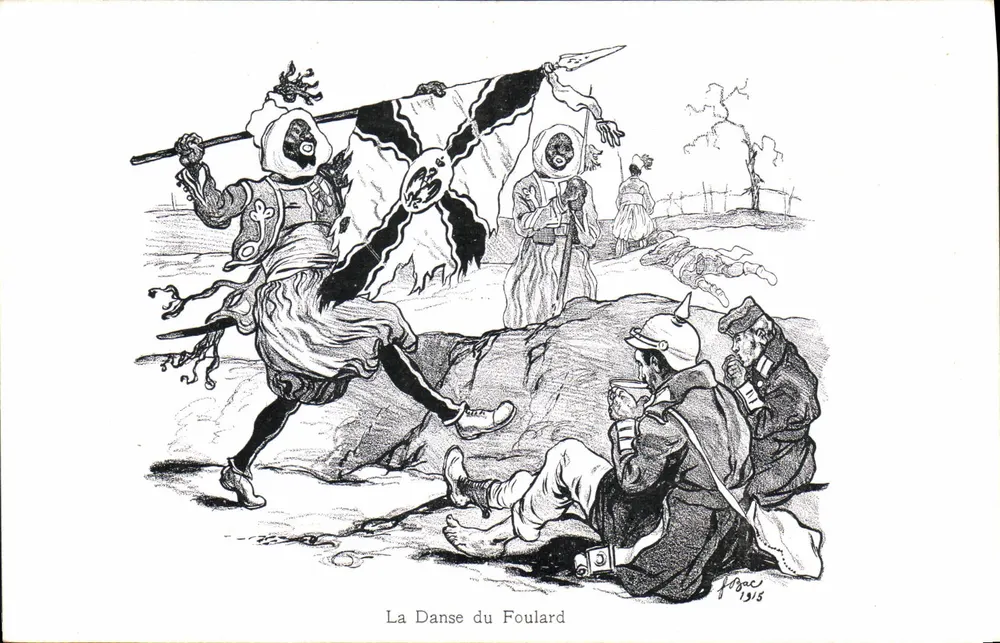 Die Foulard-Tanz — militärische Karikatur — Fobac 1915 - Vorderseite