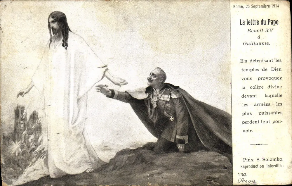Jesus Christus und Kaiser Wilhelm II — Der Brief des Papstes Benedikt XV an Wilhelm — Pinx S. Solomko, Serie 1752 - Vorderseite