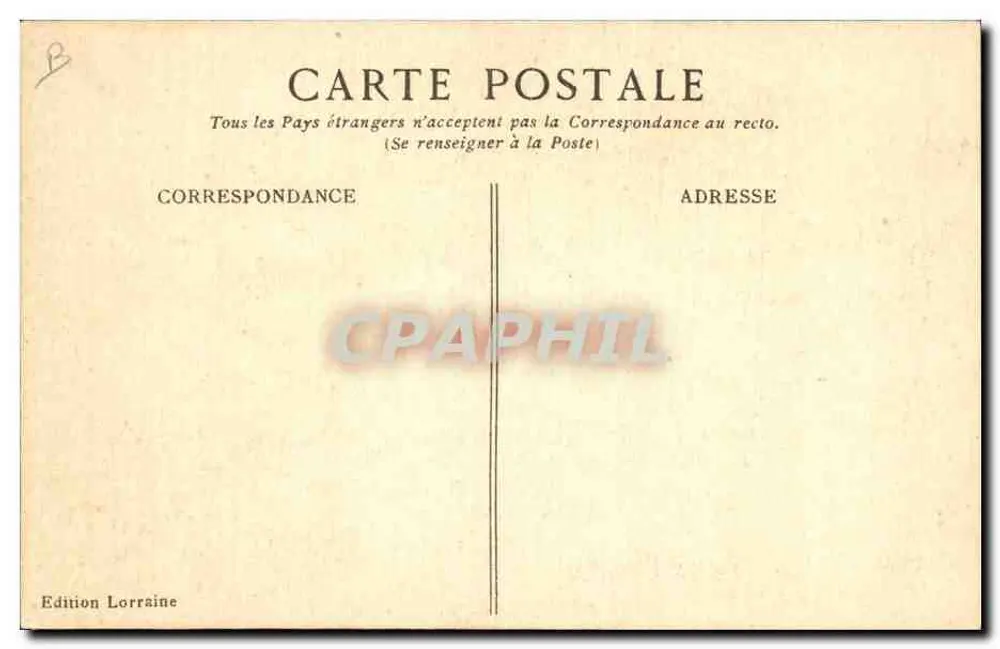 Carta postal histórica — 24 de Agosto — Edição Lorraine n°1 - Verso