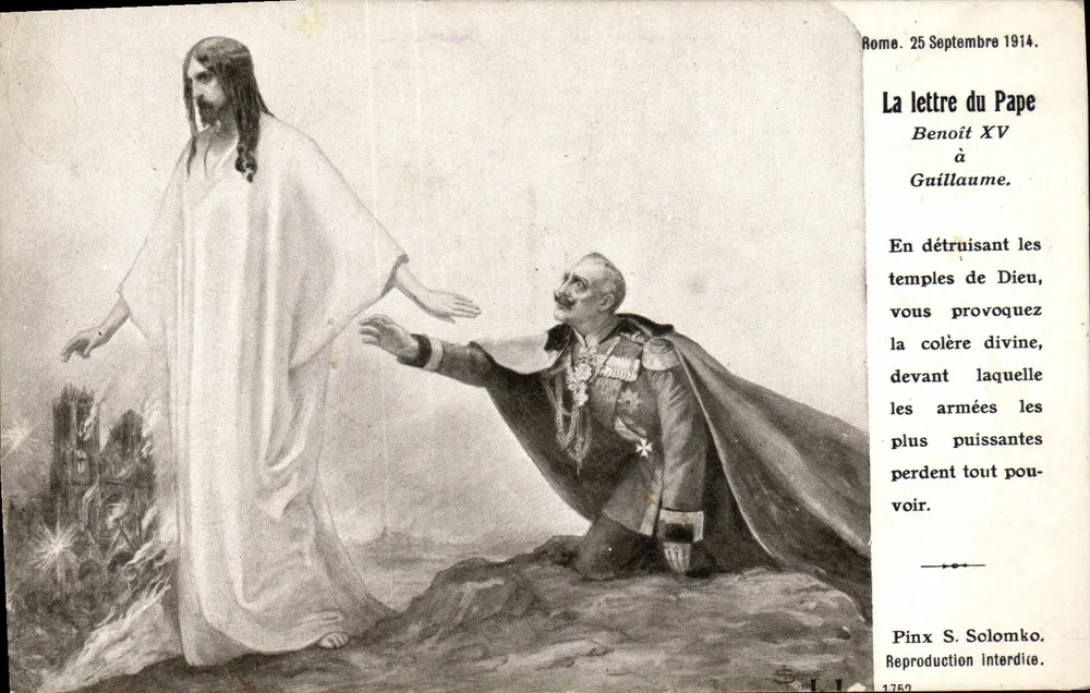Jesús y Guillermo II — Carta del Papa Benedicto XV — Edición Patriótica 1914 - Anverso