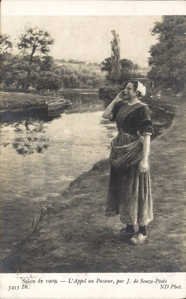 Der Ruf an den Fährmann — Salon von 1909 — J. de Souza-Pinto - Vorderseite