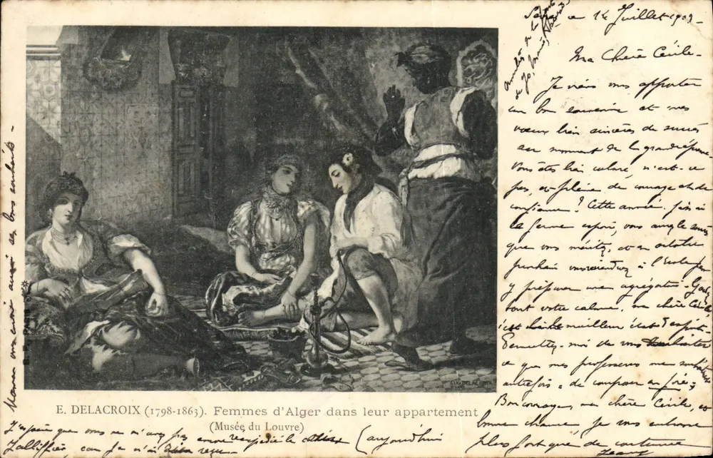 Frauen von Alger in Ihrem Apartment — E. Delacroix (1798-1863) — Louvre-Museum - Vorderseite