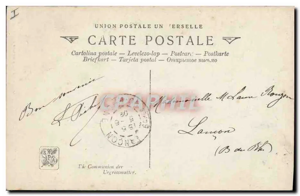 Die Kommunion der Alten — Salon 1909 — Motte (Henri) - Rückseite