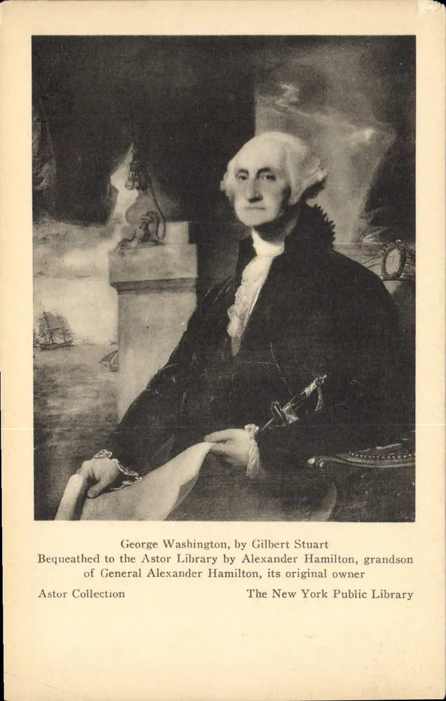 George Washington — retrato por Gilbert Stuart — coleção Astor, New York Public Library - Frente
