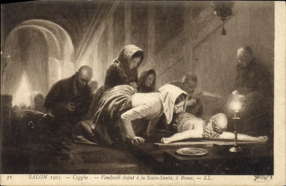 Heiliger Freitag an der Scala-Santa in Rom — Salon 1905 — Coggbé — LL. - Vorderseite