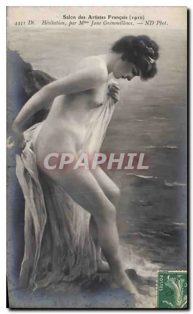 Hesitação — Salão dos Artistas Franceses (1910) — Mme Jane Grénouilloux — ND Phot. - Frente