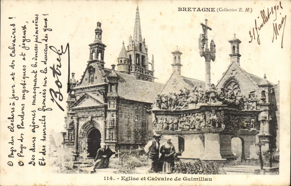 Kirche und Calvarienberg von Guimiliau — Bretagne (Sammlung E.H.) — Nr. 114 - Vorderseite