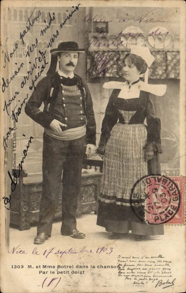 Herr und Frau Botrel in der Chanson — Serie 1309 — Verlag VILLARD, Nice - Vorderseite