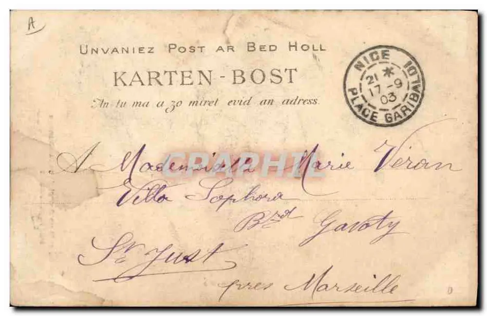 Herr und Frau Botrel in der Chanson — Serie 1309 — Verlag VILLARD, Nice - Rückseite
