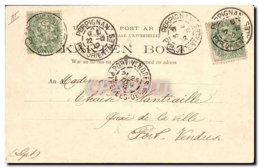 Bretagne — M. und Mme Botrel interpretieren das Gedicht « Par le Petit Doigt » — Sammlung E. Hamonic, Nr. 202 - Rückseite