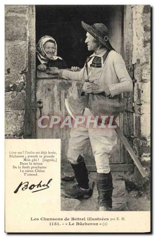 O Lenhador — Canções de Botrel ilustradas por E. H. — n° 1151 - Frente