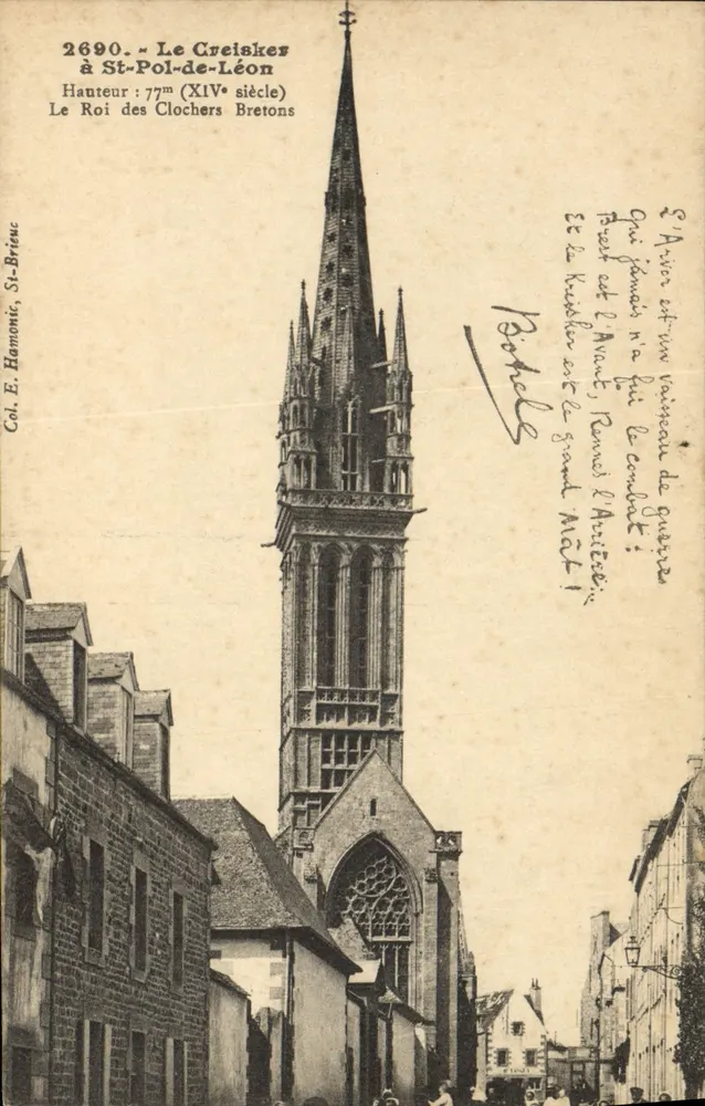 Le Creisker em St-Pol-de-Léon — editor Col. E. Hamonic, St-Brieuc, n° 2690 - Frente