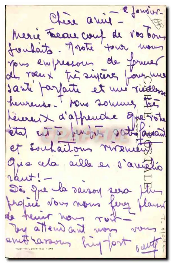 Frau in Art-Deco-Rock — Zeichnung von Meigniez — Verlag Meigniez - Rückseite