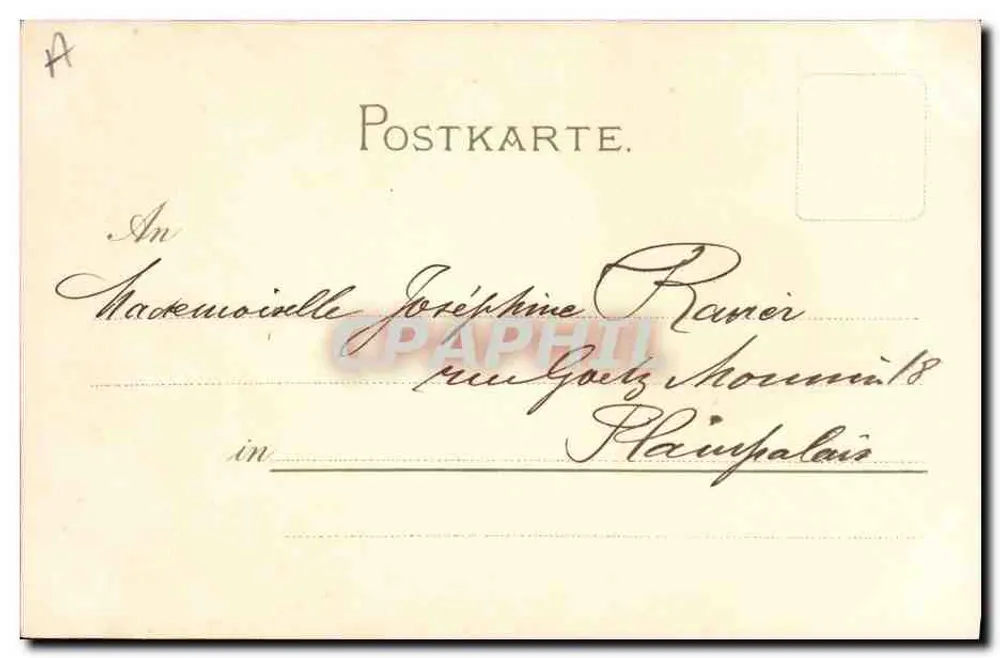 Junge Frau — Portrait — Messner & Buch Leipzig, 12 Künstler-Postkarten-Serie 1900, Schöne Frauen geschnitzt - Rückseite