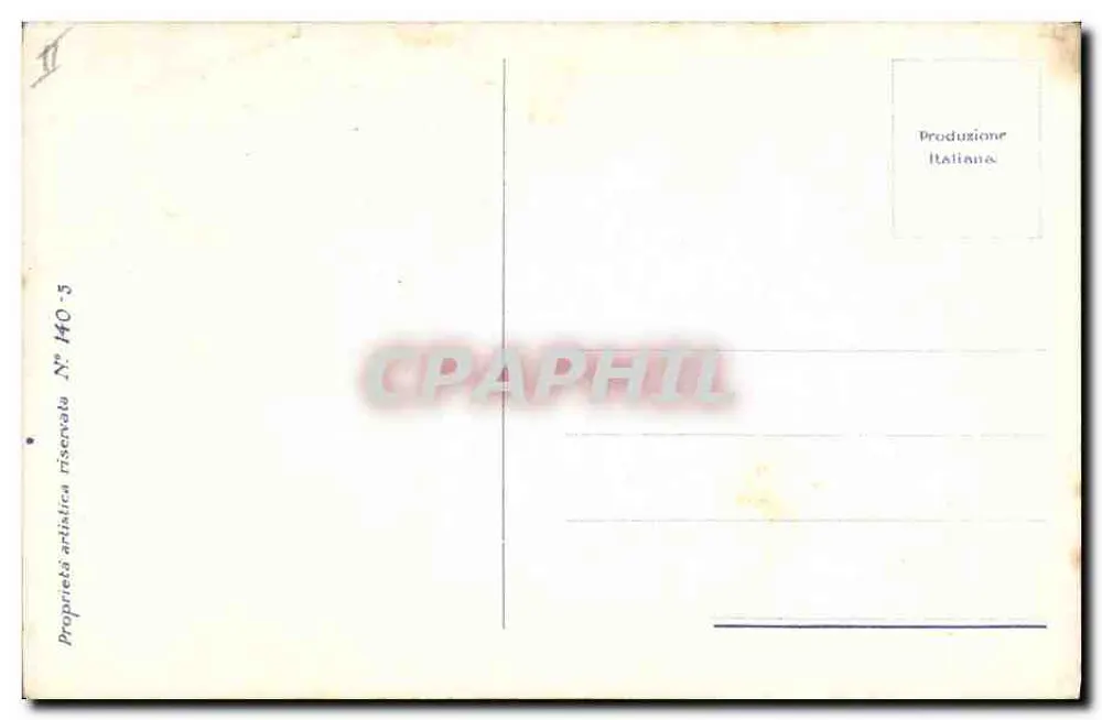 Junge Frau mit Blumenhut — künstlerische Illustration — italienische Produktion Nr. 140-5 - Rückseite