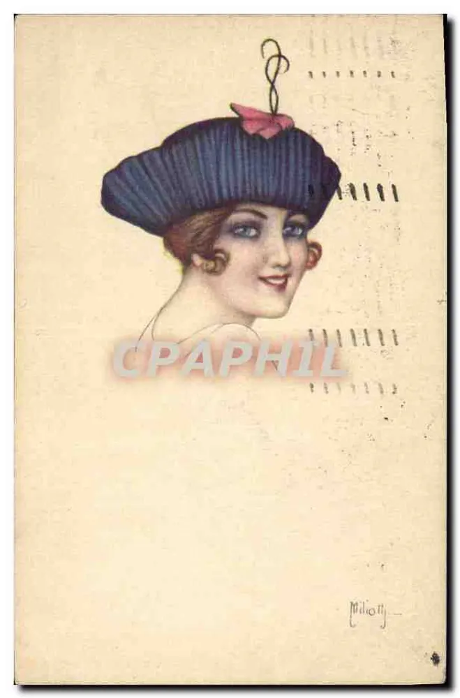Junge Frau mit Hut — Illustration — Verlag Milion n°11 - Vorderseite