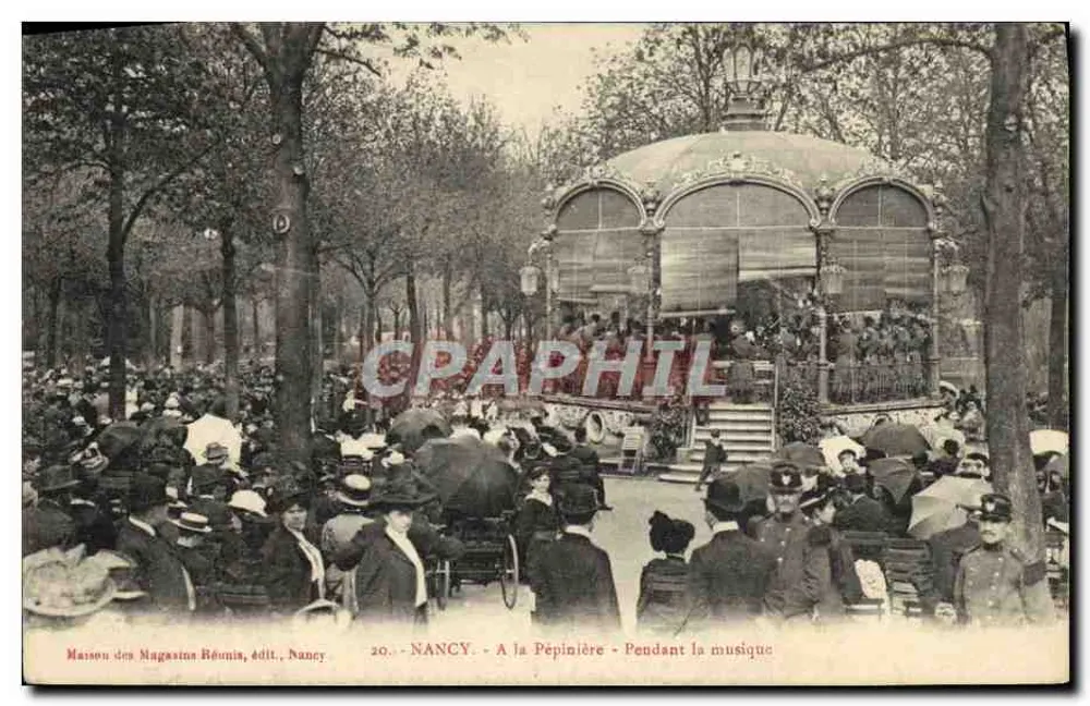 Nancy - Am Pépinière - Während der Musik — Maison des Magasins Réunis, Verlag, Nancy, Nr. 20 - Vorderseite