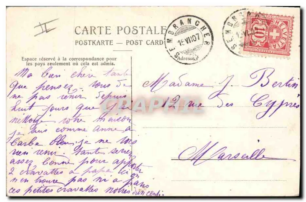 Cão do Grande Saint-Bernard — reprodução — A. Trüb & Co., Lausana N° 2082 - Verso