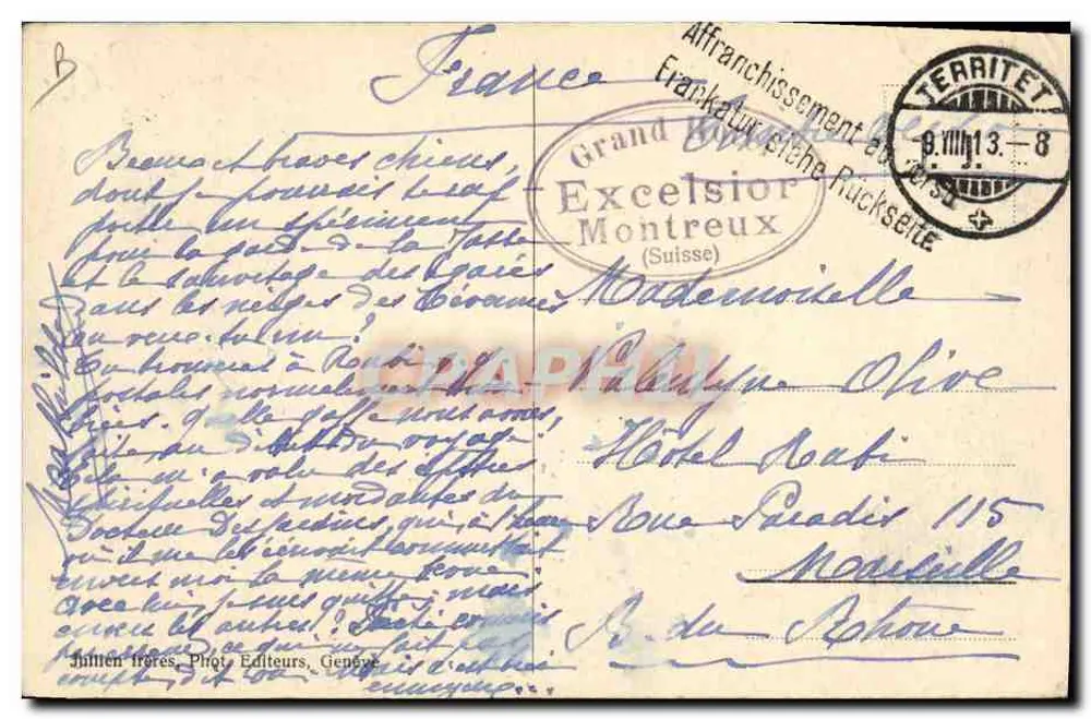 Grand St. Bernard — Meister und Diener — J. J. 8479 - Rückseite
