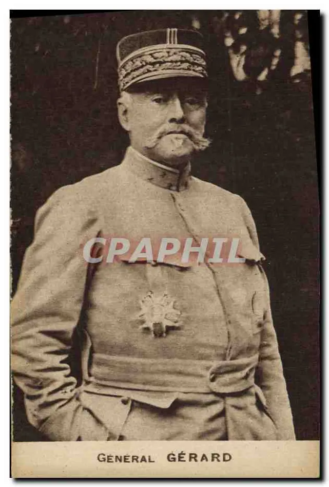 Geral Gérard — retrato militar — Grav. Imp. Platinographie, Montreuil (Seine) - Frente
