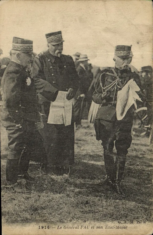 General PAU und sein Stab — 1914 — G.A.M. Paris - Vorderseite