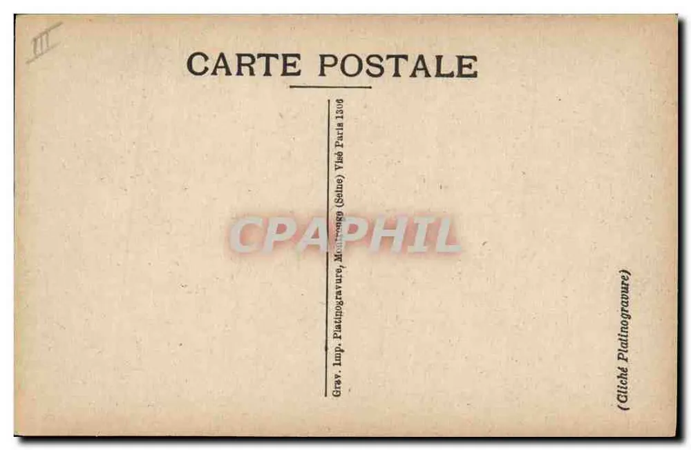 Geral Debeney — retrato militar — Grav. Imp. Platinogravure, Montreuil (Seine) - Verso