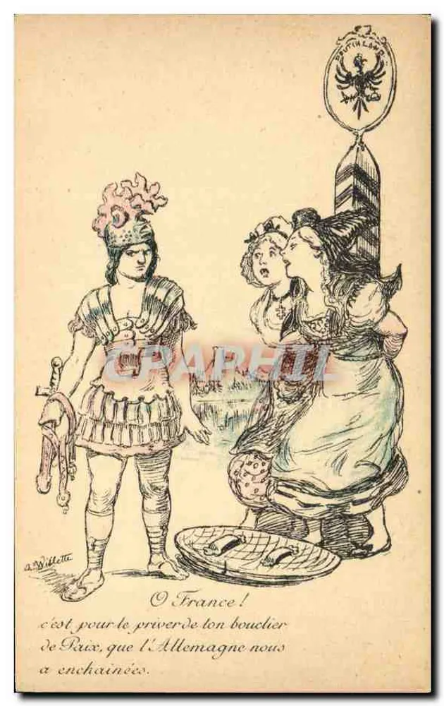Gekettete Frankreich — politische Karikatur — Devambez, Paris, Nr. 124 - Vorderseite