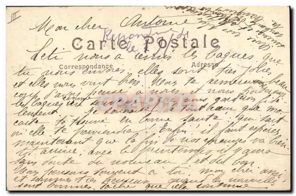 Entente Cordiale — caricatura da entente franco-britânica — Édition Zuppinger, n°1032 - Verso