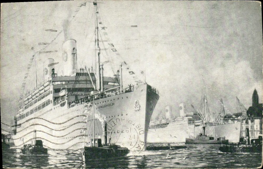 Das Dampfschiff Kungsholm — Southampton — Verlag Svenska Amerika Linjen, Seriennummer nicht sichtbar - Vorderseite