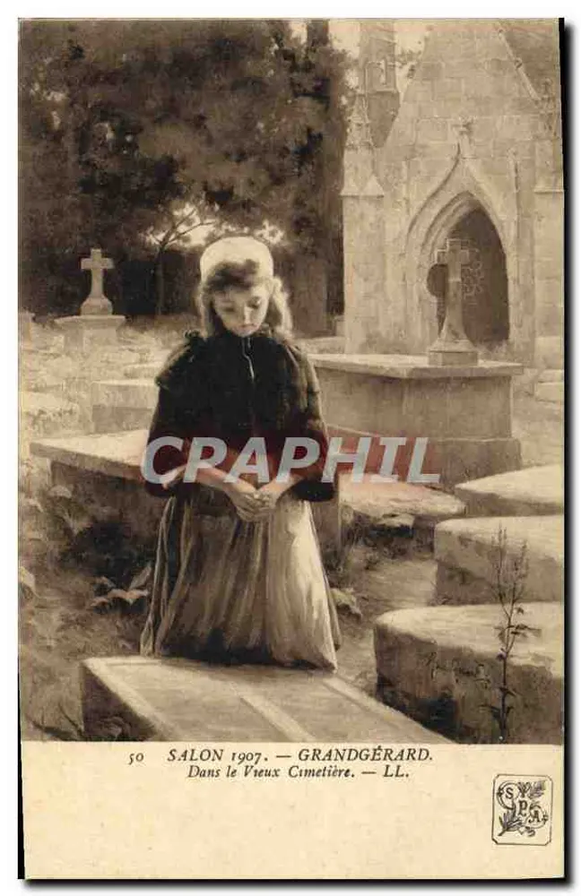 No Velho Cemitério — Salon 1907 — Grandgérard — LL. - Frente