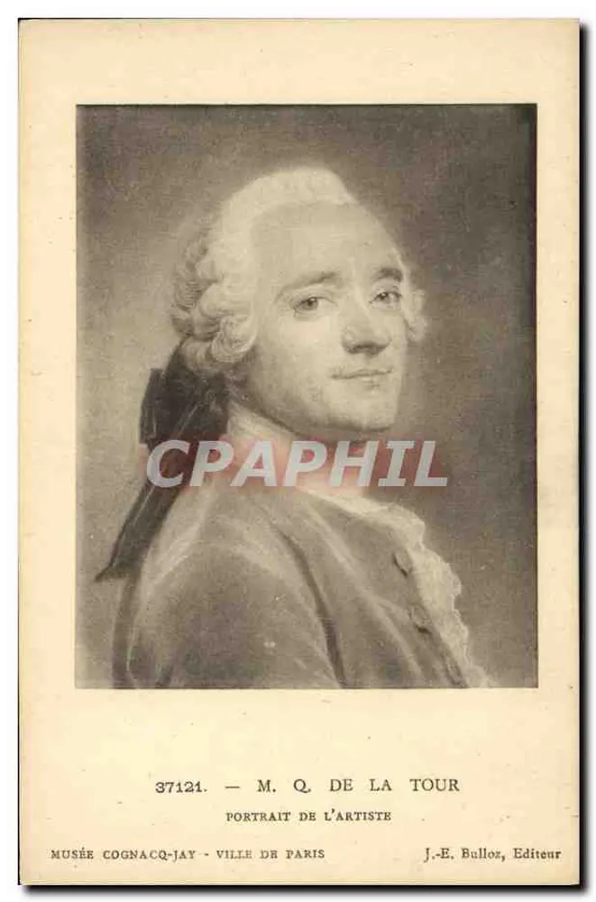 M. Q. de La Tour — Retrato del artista — J.-E. Bulloz, Editor - Anverso