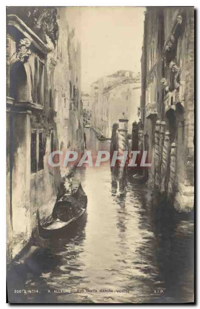 Kanal in Venedig — Ansicht der Biogantana — Verlag R. Allegre, Serie S.I.P. Nr. 14 - Vorderseite
