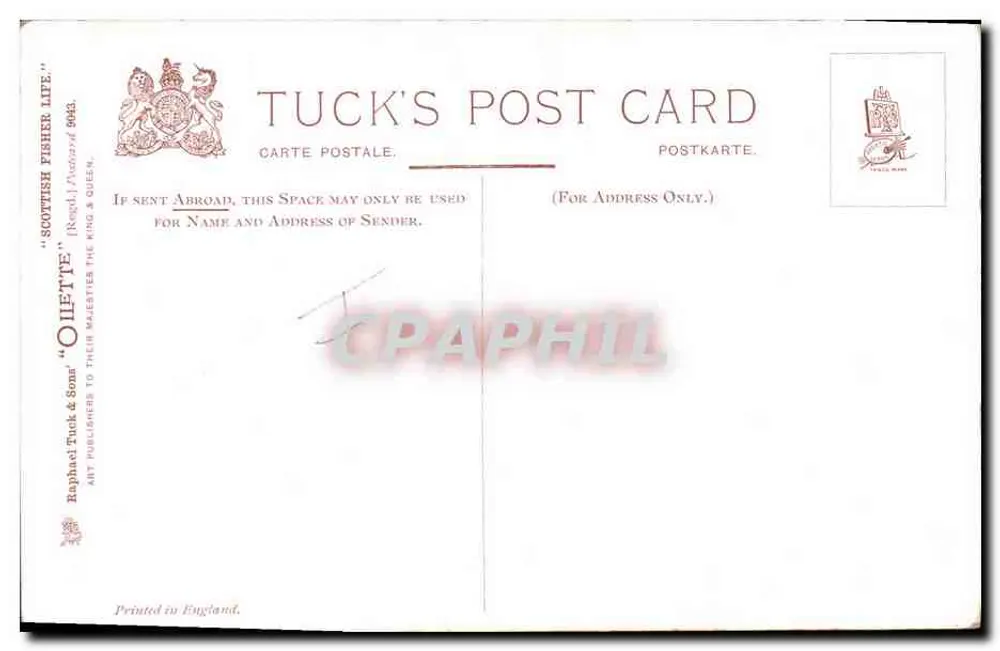 Mulher lavando roupas no Museu Boiling — Tuck's Post Card - Verso