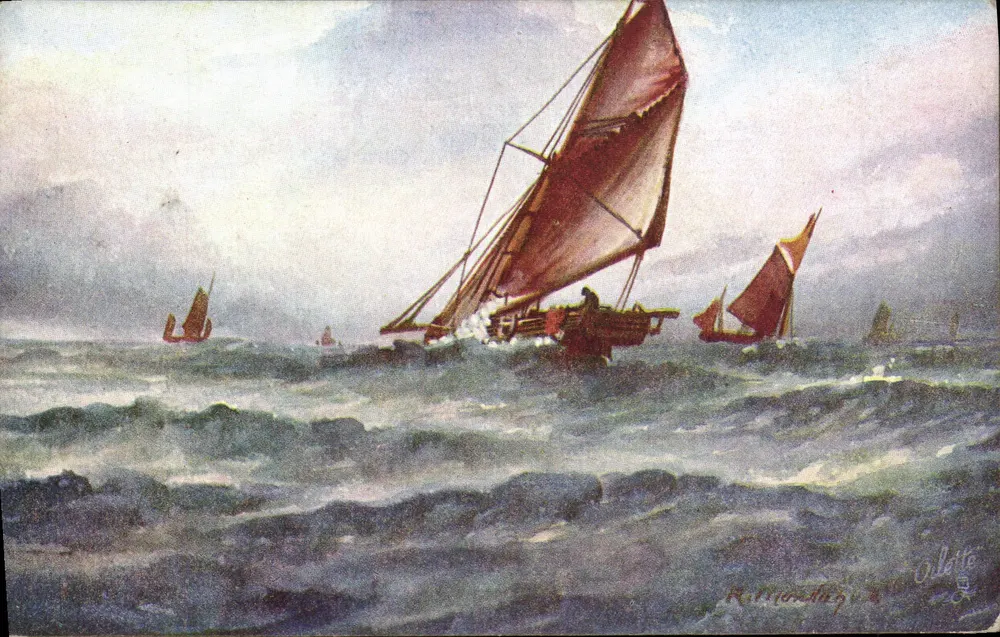 Ondas e barcos — cena marítima — Tuck & Sons, n° 9683 - Frente