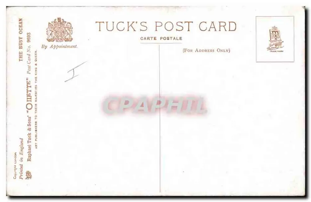 Ondas e barcos — cena marítima — Tuck & Sons, n° 9683 - Verso