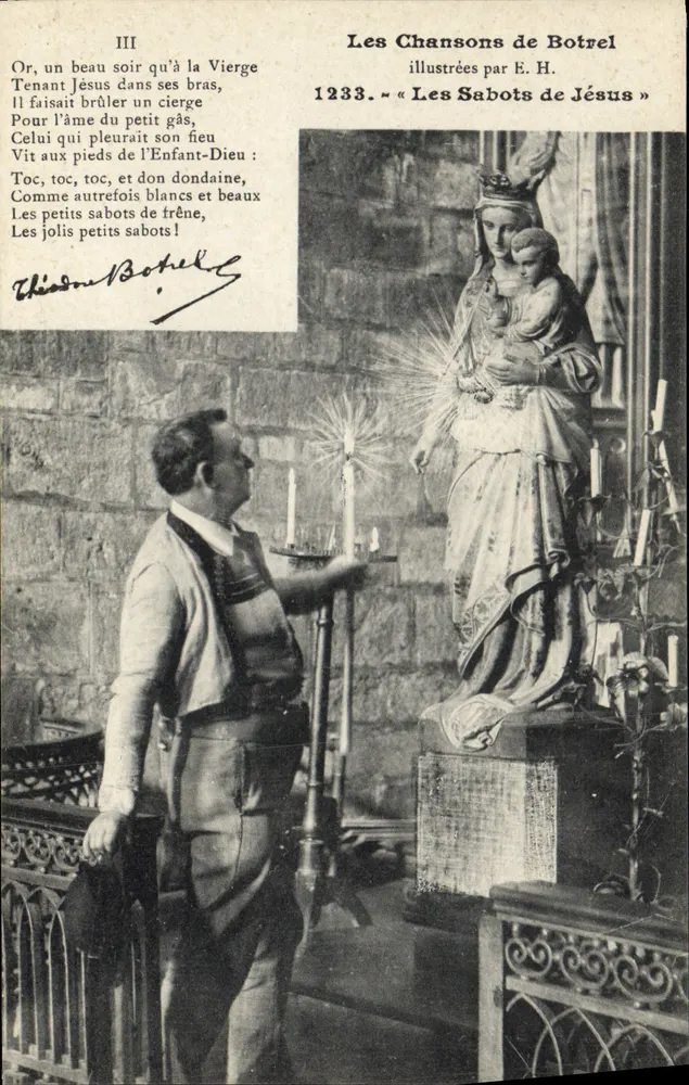 Estátua da Virgem com o Menino — As Canções de Botrel ilustradas por E. H. — Breiz (Bretanha) - Frente
