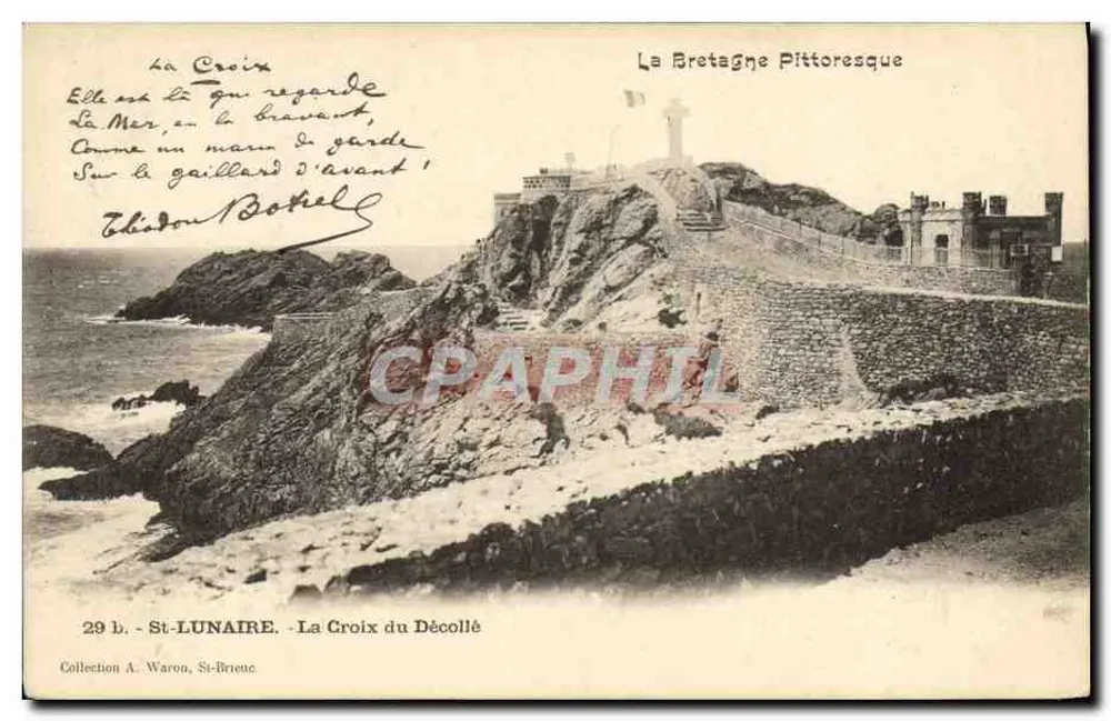 La Croix du Décollé - St-Lunaire — Die malerische Bretagne, Verlag A. Waron, n°29 - Vorderseite