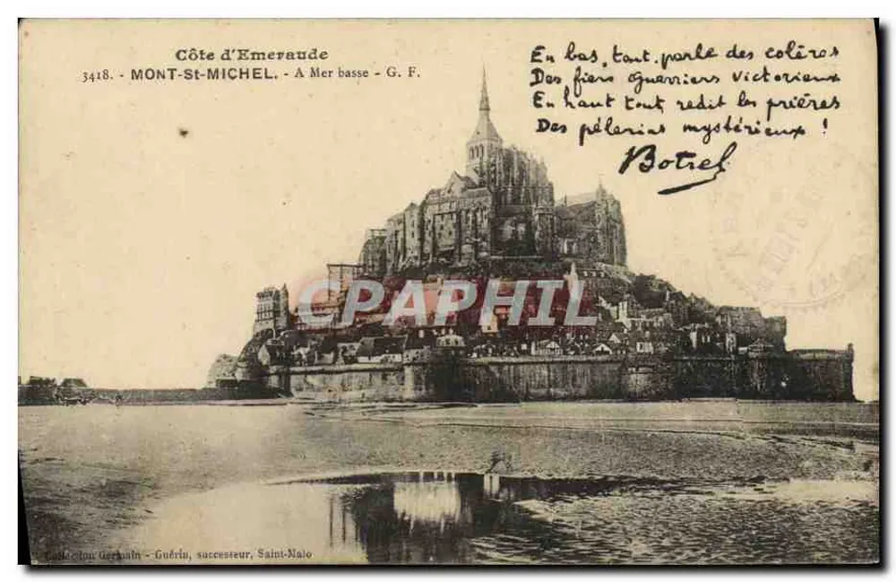 Monte-Santo-Michel — À maré baixa — G.F. — n° 3418 - Frente
