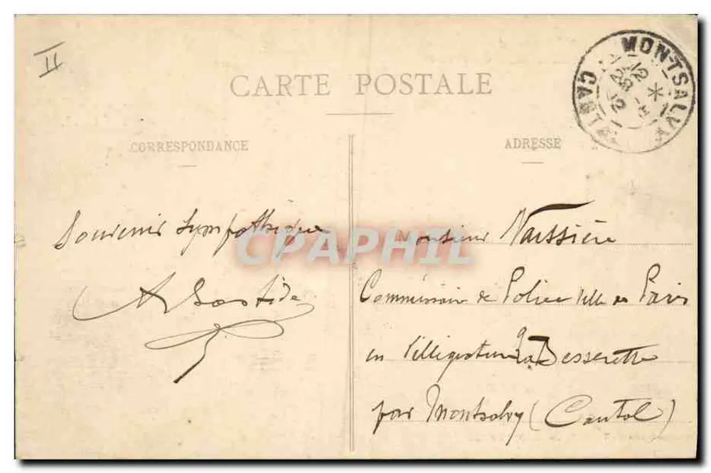 Mont-Saint-Michel — widok z zachodniej strony Mont-Saint-Michel — G. F. — kolekcja Germain - J. Guérin, następcy, Saint-Malo - Rewers