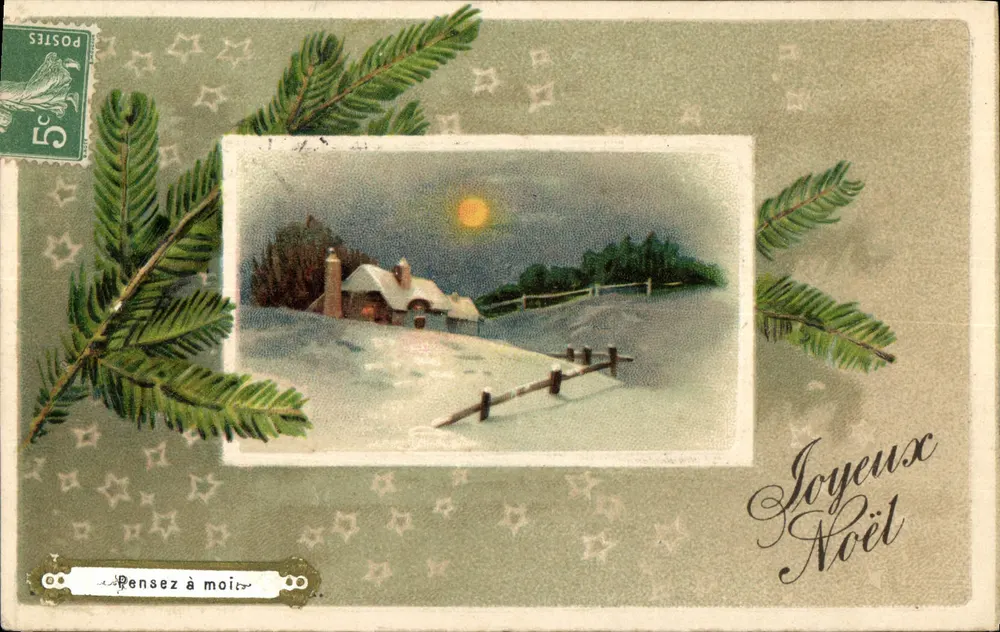 Winterlandschap — Kerstmis — Antieke ansichtkaart uit Frankrijk - Voorkant