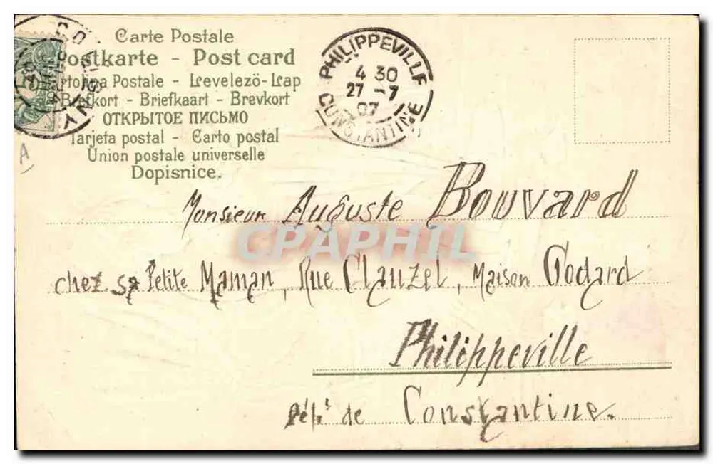 Bambino che legge un libro — Coligny, 23 luglio 1907 — editore non visibile - Verso
