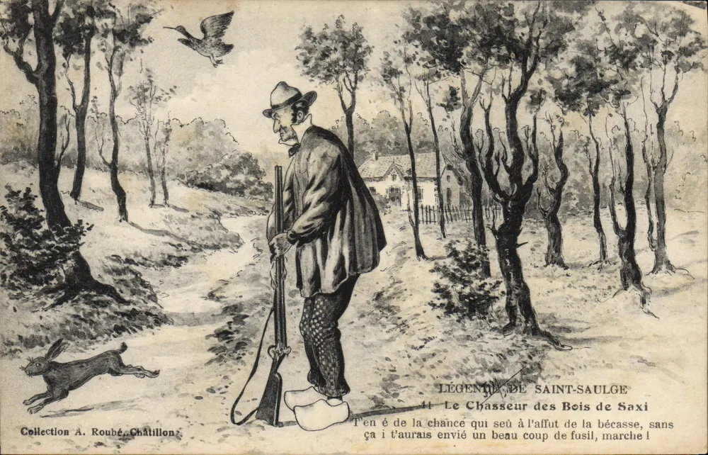 Der Jäger in den Wäldern von Saxi — Legende von Saint-Saulge — Sammlung A. Roubé-Châtillon - Vorderseite