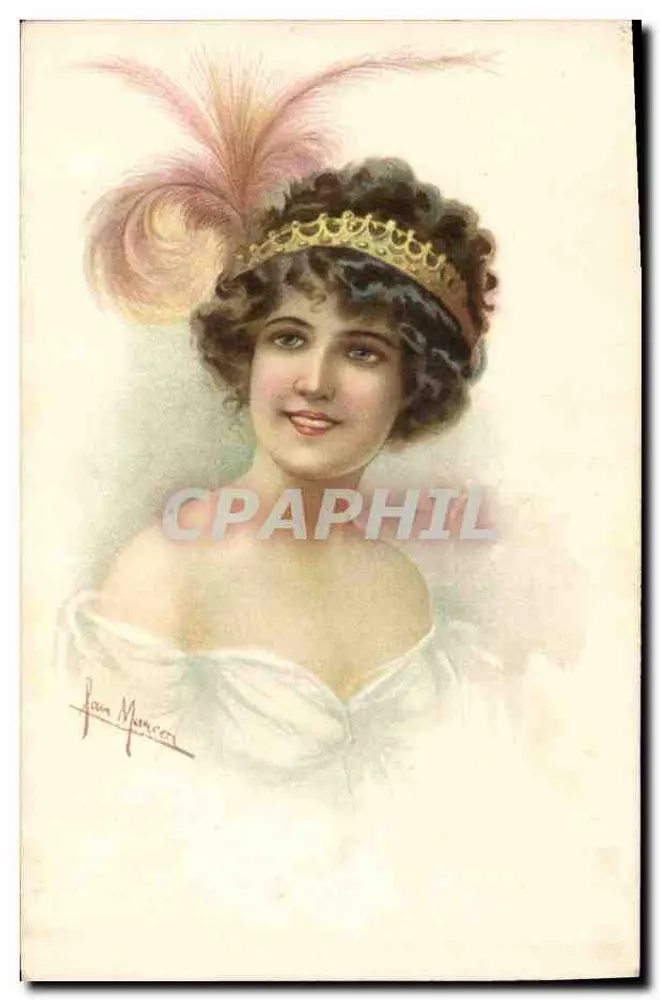 Kronige junge Frau — Portrait — Kupferstich von Jean Mancini, veröffentlicht von Propriété Artistique Stampa, Nr. 3316-2 - Vorderseite
