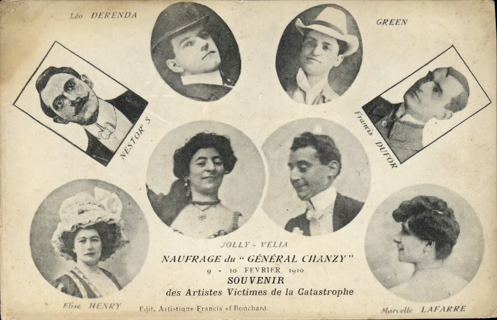 Schiffsunglück des "Général Chanzy" — Erinnerung an die Opfer-Künstler — Edit. Artistique Francis et Bouchard - Vorderseite