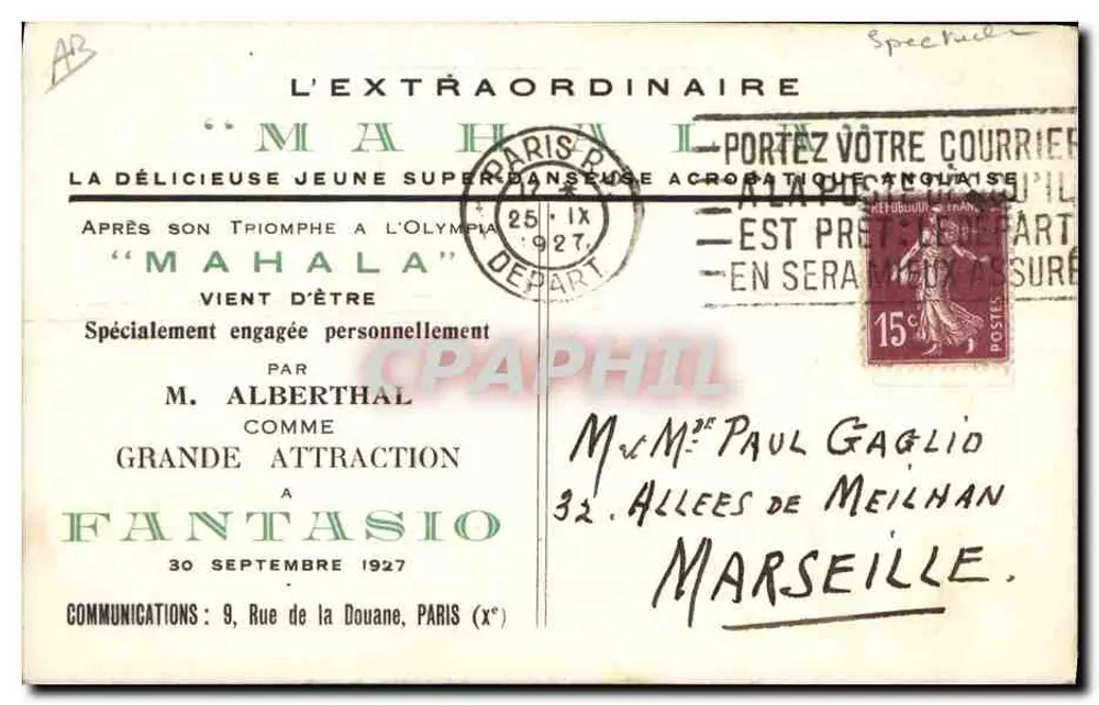 Mahala — Triumph am Olympia — Paul Franck, Direktor — Paris - Rückseite