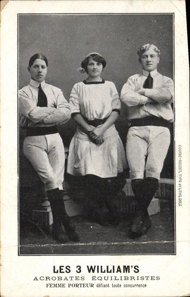 Les 3 William's — acrobates équilibristes — Courbe-Rouzet, Tyro et Litho Dole - Awers
