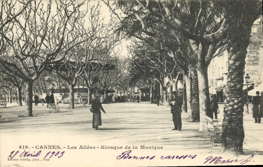CANNES — Die Promenade — Musikkiosk — Giletta-Ausgabe, Foto von Nice, Nr. 419 - Vorderseite
